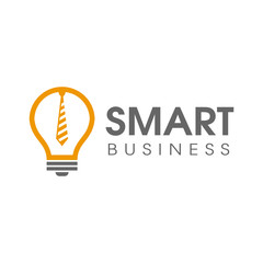 Smart business vector logo template with bulb lamp and tie symbol. This design suitable job and work.