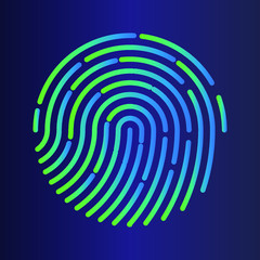 Fingerprint logo, fingerprint vector icon