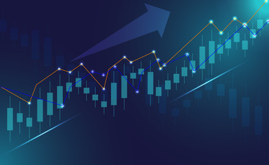 Stock market or forex trading graph. in graphic concept suitable for financial investment or Economic trends business. with neon effect. finance background. forex backdrop. Vector illustration