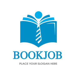 Book job vector logo template. This design use tie, read, work and learning symbol. Suitable for business.