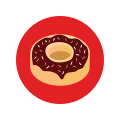 delicious sweet donut bakery block and flat style