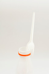 Food plastic. Concept of Recycling plastic and ecology. Environmental concept. Ban single use plastic.