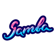 Fototapeta premium Samba. Hand drawn word 