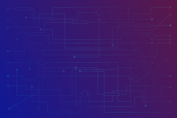 Modern digital, cyber and technology background. Vector horizontal