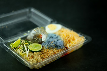 Thai southern spicy rice salad with vegetables