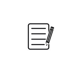 Pencil with paper icon, Contract vector icon