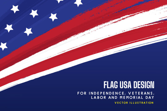 flag USA background design for independence, veterans, labor, memorial day background. vector illustration