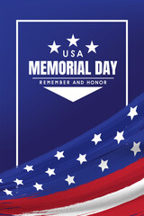flag USA background design for memorial day background. vector illustration