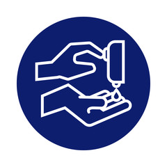 hands washing with soap dispenser block style icon