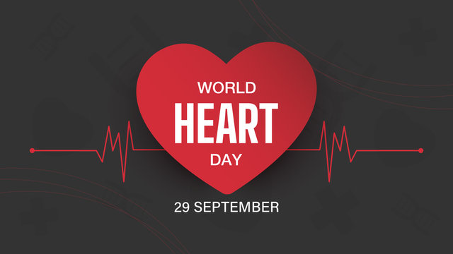 world heart day banner design. vector illustration - Powered by Adobe