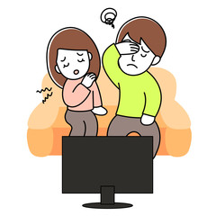 stay home 外出自粛に疲れている男女