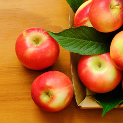 Local New Zealand apple on wooden background