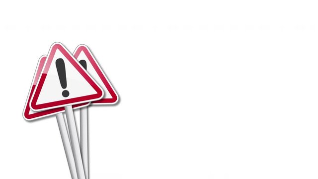 panneau triangle avertissement, vecteur animation