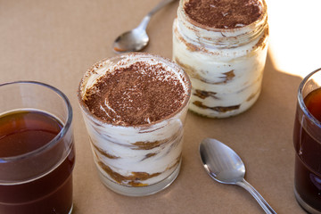 Traditional italian dessert tiramisu cake