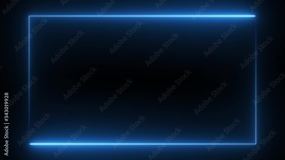 Poster neon lines with changing colors - abstract movement as a rectangle in a seamless loop