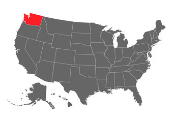 Fototapeta na wymiar washington vector map. High detailed illustration. United state of America country