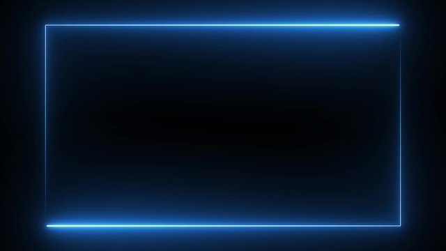 Neon lines with changing colors - abstract movement as a rectangle in a seamless loop