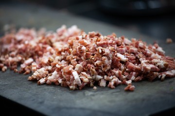 scenes from commercial kitchen preparing food for take away and delivery