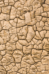 Dry soil texture with cracks without water, drought,