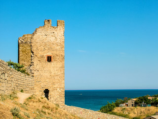 Fototapeta na wymiar Ancient Genoese fortress in Feodosia, Crimea
