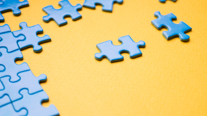 Fototapeta premium Missing puzzle pieces.Concept image of unfinished task.