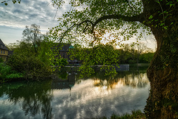 See und Schloss im Stadtpark in Gladbeck Wittringen