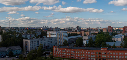 the cloudy sky over the city