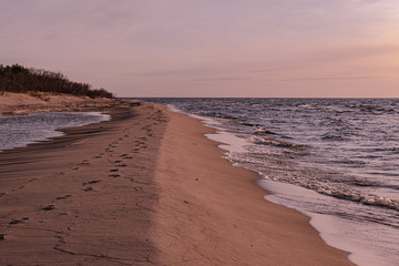 Sunset on lake Ladoga
