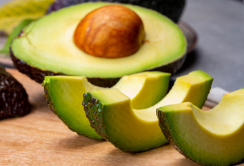 Healthy food, fresh ripe hass avocado from Peru