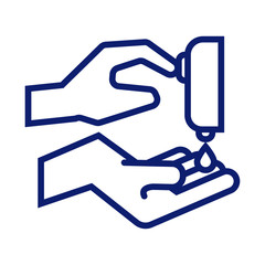 hands washing with soap dispenser line style icon