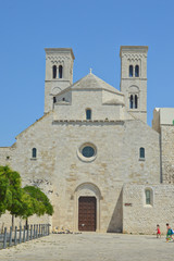 Buildings and cathedral on the sea of Molfetta in Puglia, Italy
