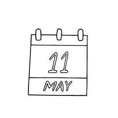 calendar hand drawn in doodle style. May 11. Eat What You Want Day, date. icon, sticker, element