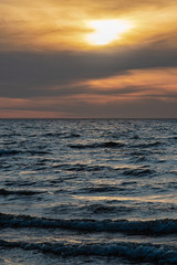 Sunset on lake Ladoga