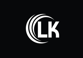 Initial Monogram Letter L  K Logo Design Vector Template. LK Letter Logo Design