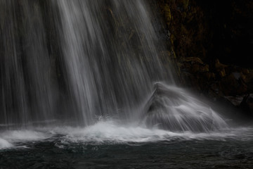 Obraz premium Detal of bautifull kirkjufellfoss waterfall in Iceland