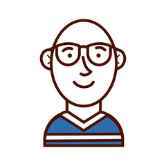 young man with eyeglasses avatar character icon
