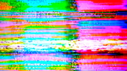 Lost signal VHS glitches and static noise color background with light TV and monitor static lines...