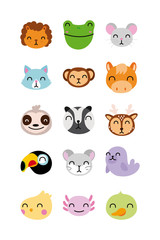 bundle of cute animals characters