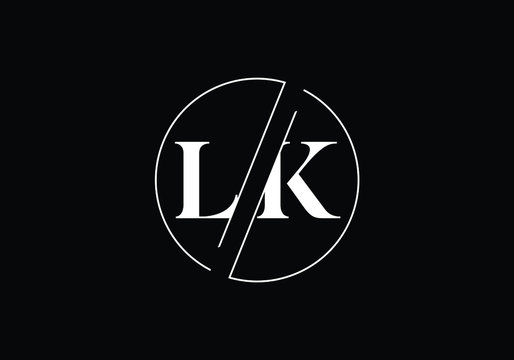 Initial Monogram Letter L  K Logo Design Vector Template. LK Letter Logo Design