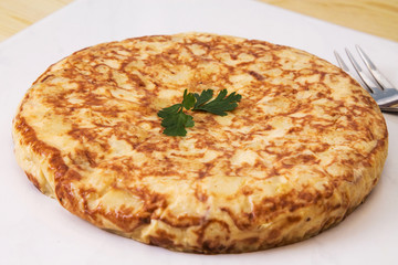 Spanish omelette, typical Spanish dish