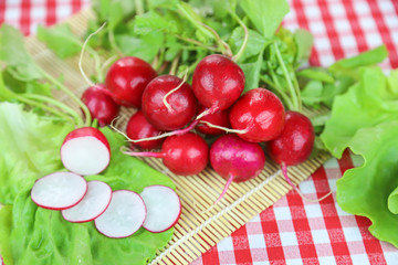 radish and salad