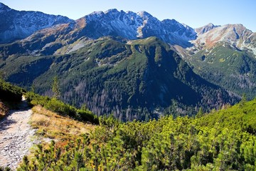 The Tri Kopy, Hruba Kopa and other peaks from the Rohacska valley.