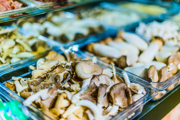 Food ingredients and dishes sold in a singapore restaurant