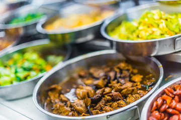 Food ingredients and dishes sold in a singapore restaurant