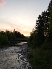sunset on the river