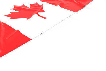 3D of Rippled Cnada Flag with White Background For 1 July Canada Day