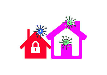 Home lock icon quarantine