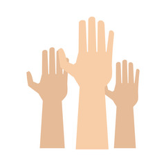 hands human up isolated icon