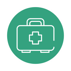 medical kit block style icon