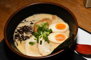 Asian noodle soup, with chicken